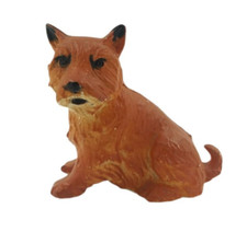 Scotty Dog Scottish Terrier Hard Plastic Figurine Brown Mini Collectible Decor picture