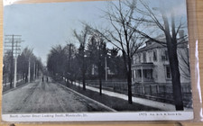 South Charter Street Monticello Illinois Postcard 1911 Posted Shock Monon IN picture