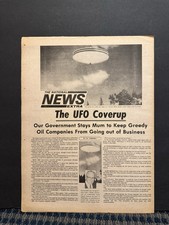 1974 The National News Extra Newspaper, The UFO Cover Up, Fattest Man (VRN10L) picture