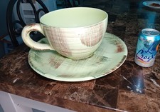 VTG Vernon Ware kilns RAFFIA RARE COLOSSAL COFFEE CUP 9.5