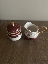 Vintage Ceramic Creamer And Sugar Jar Set picture