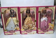 3 Disney Princess Enchanted Porcelain Collection Dolls Brass Key Keepsakes.   picture