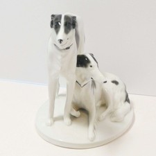 Art Deco Pfeffer Gotha Porcelain Borzoi Pair Germany c.1900-1934 picture