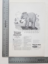 The St. Paul Insurance Companies Elephant Print Ad / Poster Authentic Promo Art picture