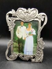 Vtg Ganz Pewter Just Married Picture Frame picture