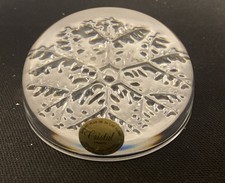 Cristal France Snowflake Design 24% Lead Crystal Clear Glass Paperweight picture