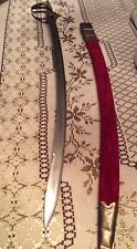 Decorative INDIAN Wedding Etched SABER Sword with Fuchsia Velvet Sheath picture