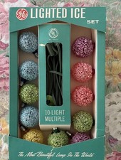Vintage GE Lighted Ice Set of 10 with 1 Extra. New Old Stock In Original Box picture