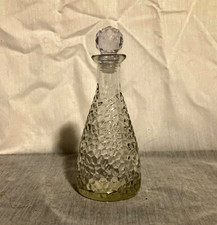 Vintage Clear Glass Apothecary / Medicine Bottle w/ Ball Diamond Stopper - New picture