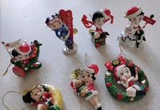 DANBURY MINT BETTY BOP CHRISTMAS ORNAMENTS LOT OF 7 picture