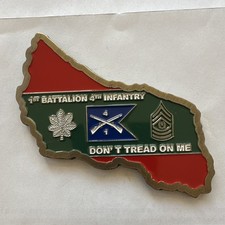 1st Battalion 4th Infantry Don’t Tread On Me Military Challenge Coin 3.5”. -21 picture