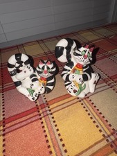 Vintage 2009 Blue Sky SWAK Lynda Corneille Clancey Cat Salt & Pepper Shakers Set picture