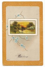 Scenic Greetings Postcard Embossed c1910 picture