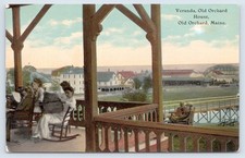 Orchard Beach Maine Old Orchard House Hotel Veranda Scene c1910 Postcard picture
