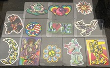 VINTAGE Y2K PEACE LOVE PRISM STICKER LOT OF 12 VENDING MACHINE CEI, AAA picture