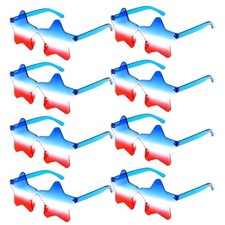 8 Pcs 4th of July Sunglasses Patriotic Glasses Red White Red Blue and White picture