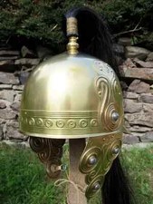 18ga Brass Sca Larp Medieval Roman Celtic Montefortino Helmet Medieval Knight picture