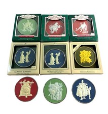 Vintage Hallmark Norman Rockwell Christmas Cameo Ornaments Lot of 9 1980-1988  picture