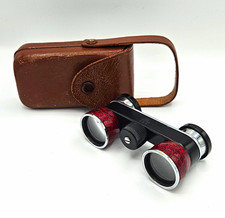 Vintage Tokyo Pride Opera Glasses Binoculars & Leather Case 2.5x, Occupied Japan picture