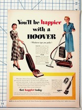 Vintage 1950s Hoover Vacuum Cleaner Ad - Models 28, 50, 115 - Ephemera picture