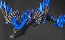CrystalWing Crystal Dragon with Wings 3D Print Black and Blue 13in  picture