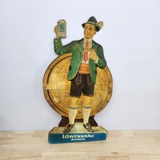 Vintage Lowenbrau Beer German Lederhosen Vacuform Plastic Advertising Sign picture