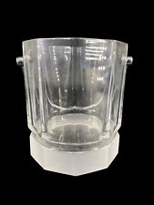 Vintage Daum France Crystal Ice Bucket Decagon Shape Frosted Bottom picture