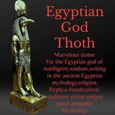 Egyptian God of Wisdom Handcrafted Gold Leaf Thoth Statue picture