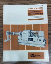 Greenlee Bros. Co Rockford, IL Industrial Metal Working Lathe Brochure Catalog  picture