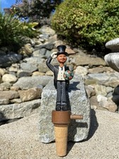 Vintage Anri Hand Carved Painted Wood Mechanical Groom Bottle Stopper Cork NM picture