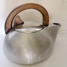 Vintage Jean Picquot Magnalium and Sycamore Art Deco Modern Streamline K3 Kettle picture