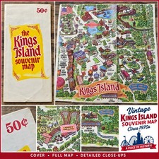 🔥 RARE 1978 KINGS ISLAND AMUSEMENT PARK SOUVENIR MAP  - MOSTLY EXCELLENT  picture