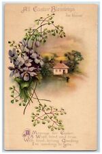 1925 Easter Blessings House Flowers Wolf Rockford Ohio OH Vintage Postcard picture