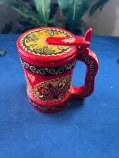 Vintage Khokhloma Wooden Mug Cup Hand Painted in Russia 5