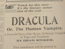 MAY 6, 1899 NEWSPAPER PAGE #3245- DRACULA, OR THE HUMAN VAMPIRE, BRAM STOKER picture