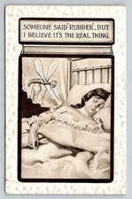 Humorous Mosquito Sleeping Woman Vintage Postcard Early 1900s Novelty Art picture