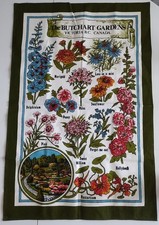 Vintage Cotton Tea Towel Kitchen Linen Featuring The Butchart Gardens Canada... picture