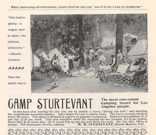 1899 ad STURTEVANT CAMP Sierra Madre CA 