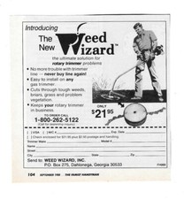 1988 Weed Wizard Rotary Trimmer Vintage Print Advertisement picture
