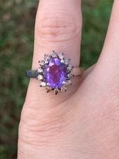 Natural Moroccan Amethyst Sterling Silver Ring Size 5 picture