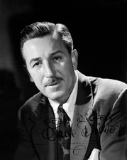 Portrait of American businessman cartoonist Walt Disney autographi- Old Photo picture