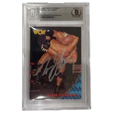Bill Goldberg Autographed 1998 Topps WCW NWO Wrestling Rookie Card #9 - Beckett picture