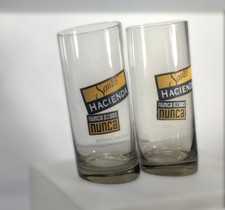 Vintage RETRO Sauza Tequila Hacienda SLANTED drinking Glass tumblers 80's picture