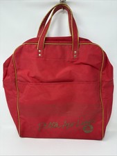 Vintage Delta Airlines Red Travel Vinyl Top Handle Bag Rare 1980s picture