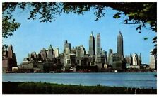 LOWER MANHATTAN FROM GOVERNOR ISLAND,NEW YORK CITY.VTG POSTCARD*P86 picture