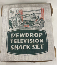 VINTAGE Original Boxed- Set of Dewdrop Television Snack Set of 4 Cups and Plates picture
