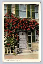 Nantucket MA-Massachusetts, Old Doorway, Antique, Vintage Souvenir Postcard picture