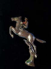 DESMO Chromed 1930s Art Deco Car Bonnet Mascot: Jockey & Jumping Horse  picture