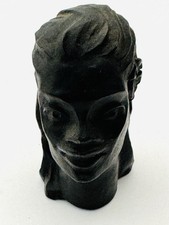 Hawaiian Coco Joe Hawaii Lava Figurine Wahine Woman Bust Sculpture Art VNTG 4x2” picture