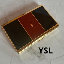 Vintage Yves Saint Laurent YSL Cigarette Card Case Leather Black Red Gold Japan picture